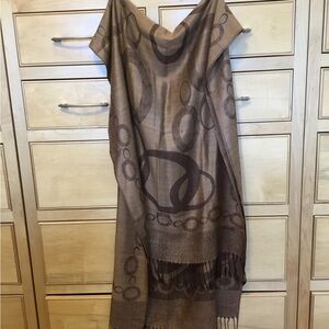 SHAWL/WRAP 72” long Pashima style Shades of brown and tan